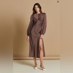 ASTR Suzy Polka Dot Midi Dress